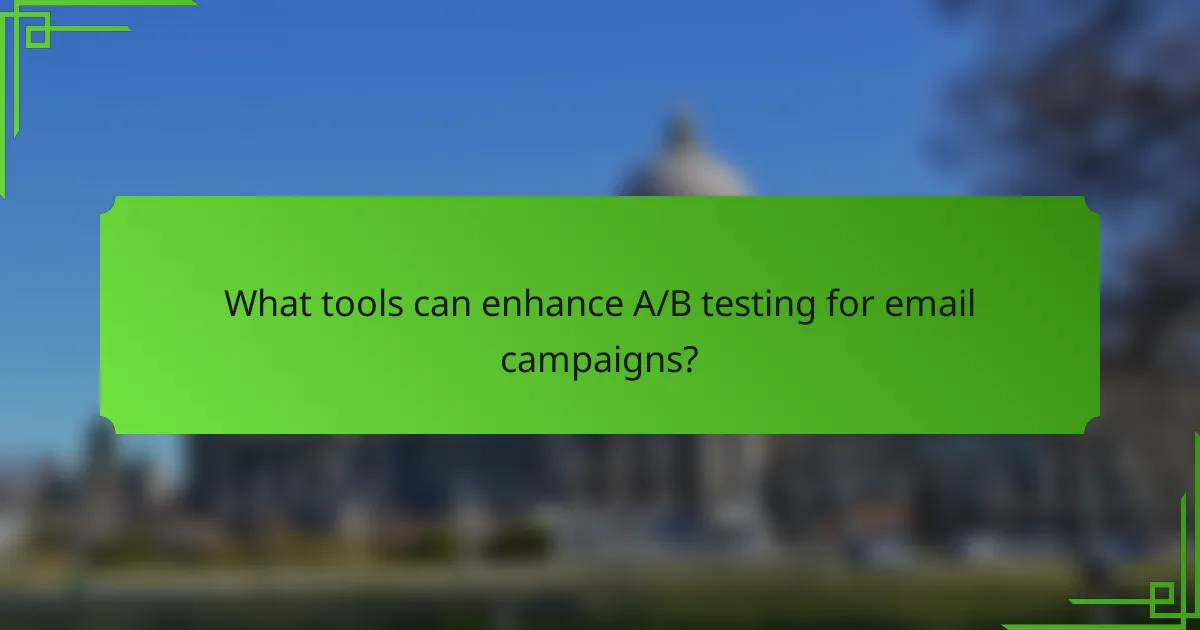 What tools can enhance A/B testing for email campaigns?