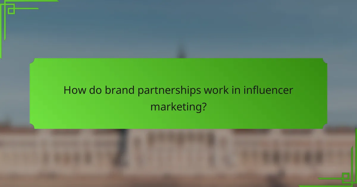 How do brand partnerships work in influencer marketing?