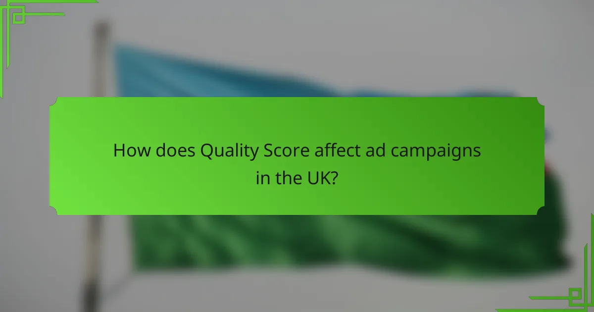 How does Quality Score affect ad campaigns in the UK?