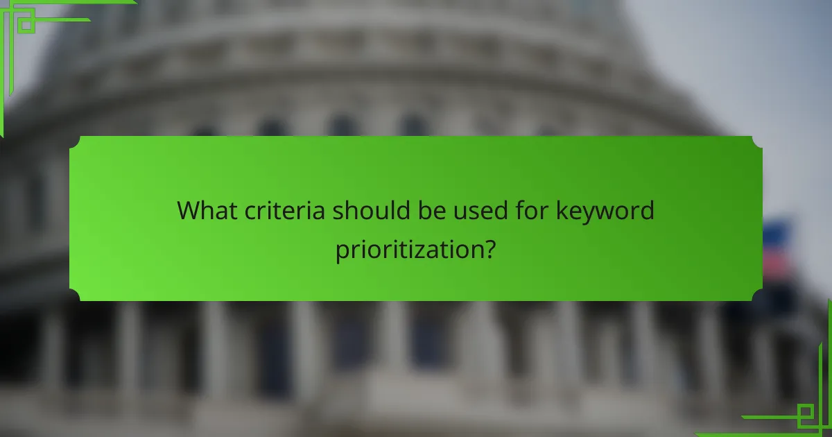 What criteria should be used for keyword prioritization?