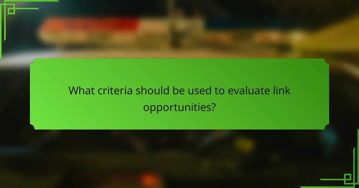 What criteria should be used to evaluate link opportunities?