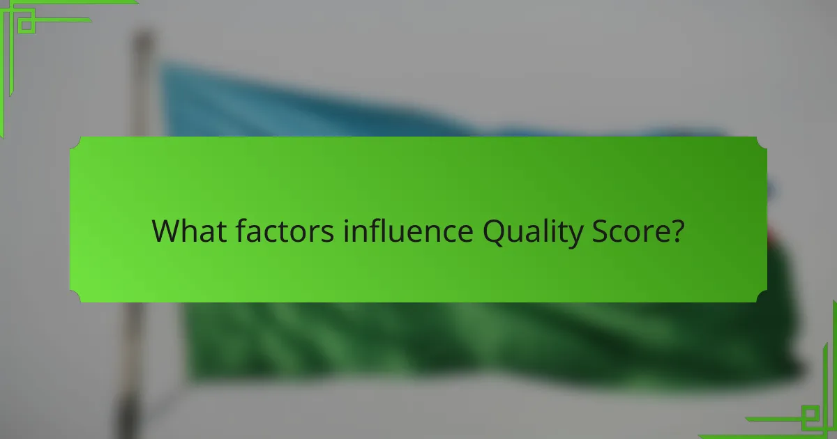 What factors influence Quality Score?